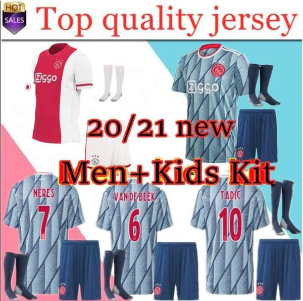 

new kids kit+socks 2020 ajax fc soccer jersey 2020 2021 promes van de beek david neres tadic ziyech afc ajax football, Black