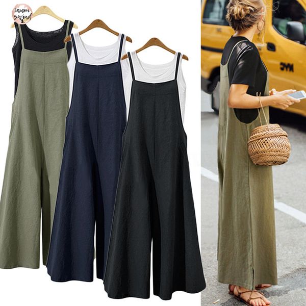 

лето s 5xl rompers женщины strappy твердые comfy широкие комбинезоны ноги сыпучие повседневная женская полукомбинезон bib комбинезоны хлопок, Black;white
