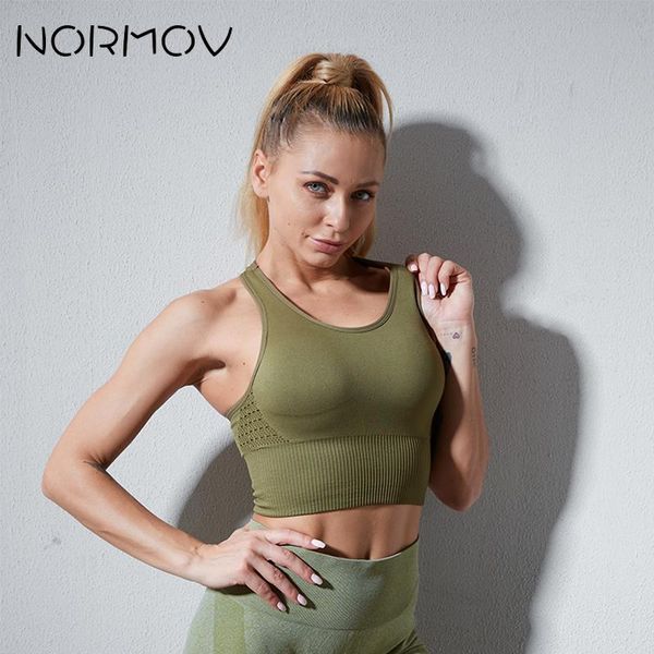 

normov women yoga bras y-line straps sports bra no wire push up underwear beauty back women fitness workout gym activewear, White;black