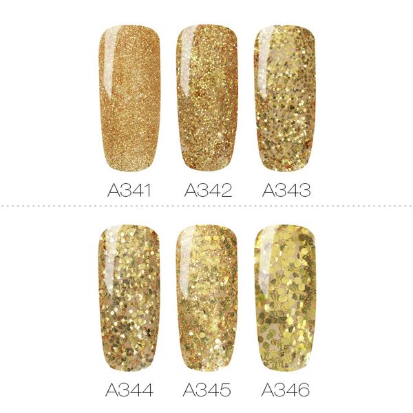 

1 pcs sequin uv led gel polish soak off nail art golden uv gel varnish