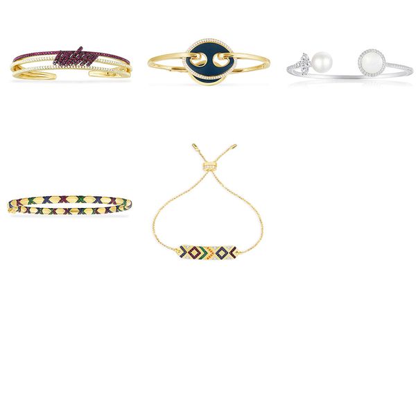 

fahmi 100% 925 sterling silver diamond and navy blue and white wind chimes french light luxury bracelet valentine bracelet with water greenf