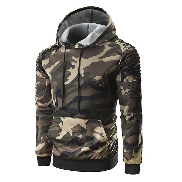 

камуфляж печатные мужские толстовки с капюшоном весна осень tops casual пуловеры homme одежда, Black