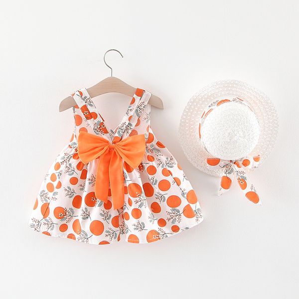 

lovely baby girl tutu dresses with hat 2019 summer toddler girl dresses infant baby clothes sleeveless 12 months, Red;yellow