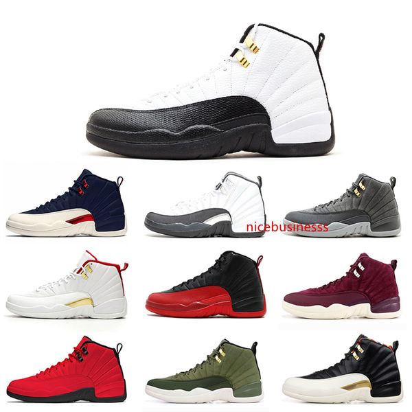 

12s men basketball shoes 12 fiba game royal university gold midnight black punch women mens trainers sport sneakers 7-13