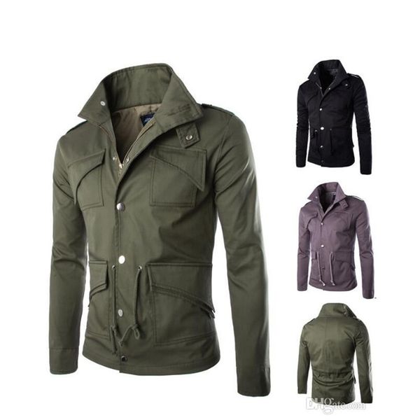 

new style fashion spring and autumn man jacket men's outerwear coats plus size pocket long sleeve plain regular coat, Black;brown