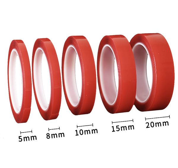 

red double sided adhesive tape high strength acrylic gel transparent no traces sticker for car auto interior fixed