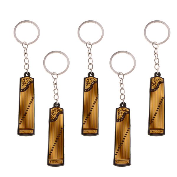 

5 pieces guzheng shaped keychains charm for purse bag backpack ornaments diy arts craft