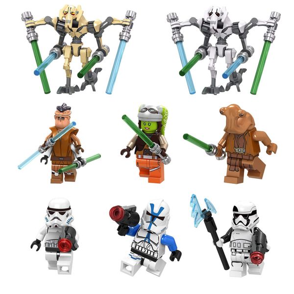 

032-039 space war general grievous pong krell hera syndulla ithorian jedi master stormtrooper mini action figure building blocks toy