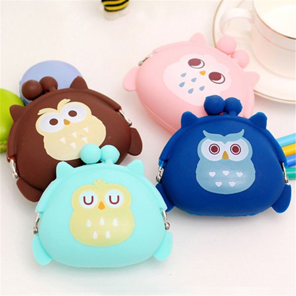 

kawaii candy wallet silicone small pouch cute coin purse for girl key rubber wallet children mini animal case storage bag, White