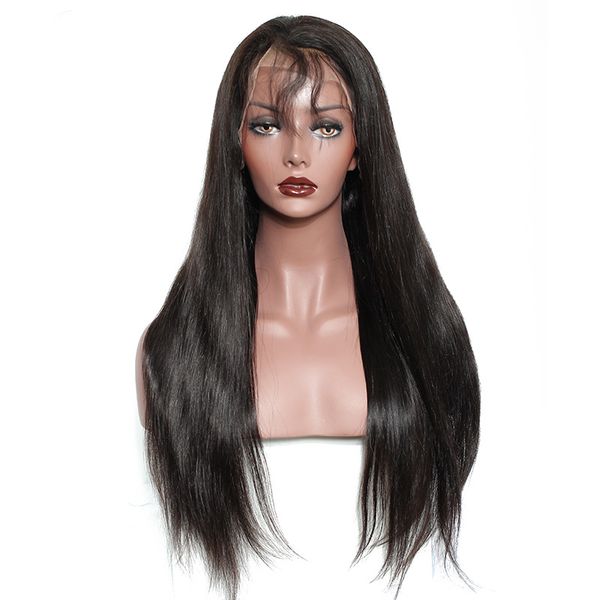 

body wave human hair lace front wigs 13x6 lace wigs straight brazilian hair water wave human hair wigs peruvian, Black