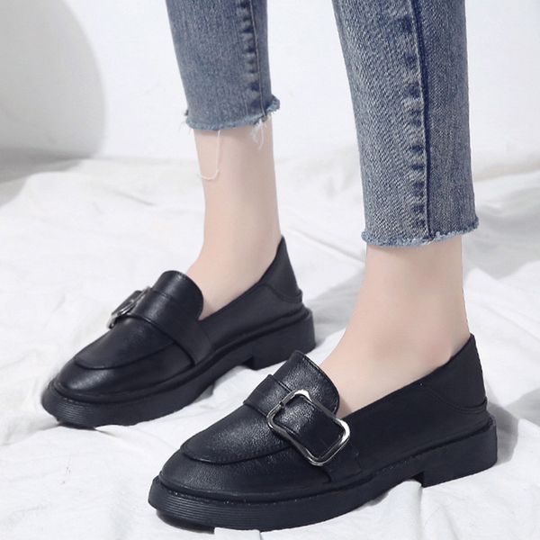 

xiniu women flats pu leather woman single shoes ballet flats shoes pointed toe flat slip-on shallow pregnant #0720, Black