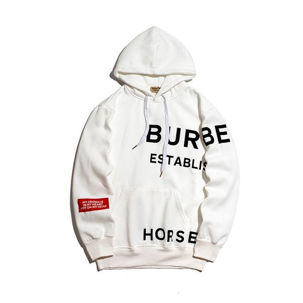 

burberri designer luxury mens hoodies tide brand fine sweatshirt fine alphanumeric print pink orange white womens couple wild hoodie, White;black
