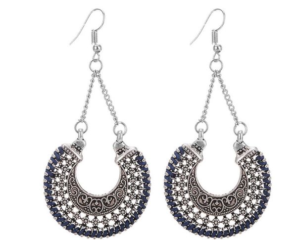 

new european and american style exaggerated carved earrings designer fashion trend retro metal braided basket earrings earrings, Golden;silver
