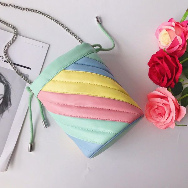 

new rainbow marmont women shoulder bag cross body handbag day clutch messenger bag evening bags daily package with box and dust bag