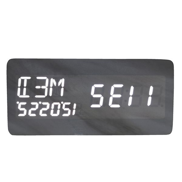 

creative led electronic alarm clock marble single side alarm clock digital explosion wooden