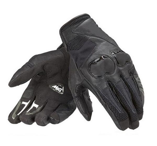 

dain mig c2 motorcycle dirt bike touring sports leather gloves, Black