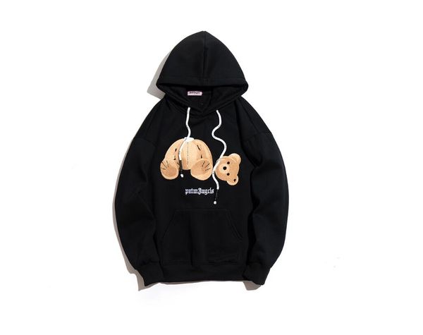 

2020ss autumn and winter new angels 20fw palm men's bear teddy broken head embroidery hoodie women's jacket, Black;brown