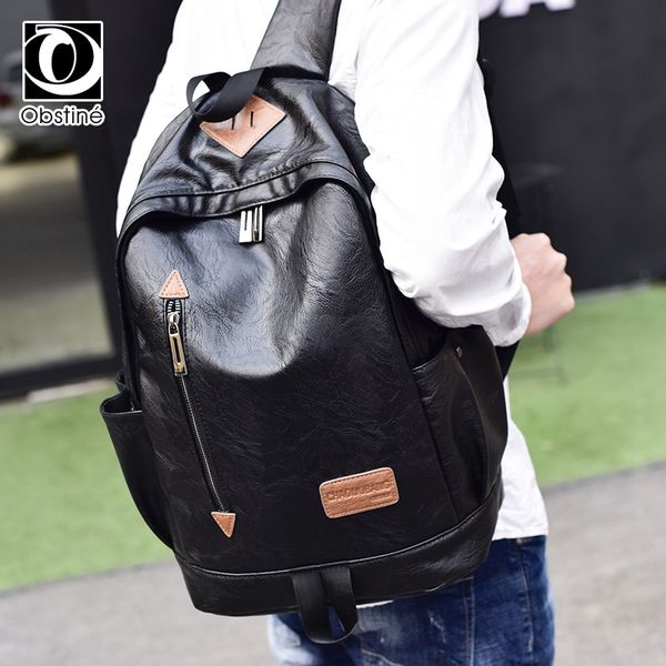 Fashion Men S Backpack Pu Leather Backpacks For Luxury Travel Back Pack Male Schoolbag Casual Bookbag Satchel Purse Dog