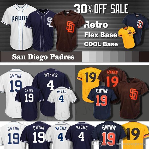 

4 Wil Meyers San Diego jersey Padres Men 19 Tony Gwynn top quality Meyers Baseball Jerseys
