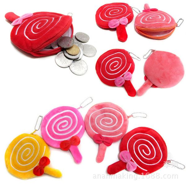 

new 4 colors lovely small wallet little girl cute lollipop coin purse birthday party gifts for children, White