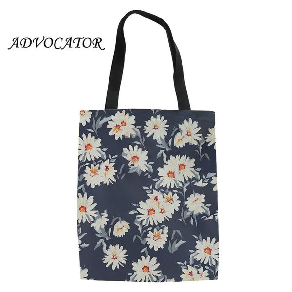 

flowers 3d print canvas bags student book bag women reusable shopping bag ladies large capacity pocket handbag storage