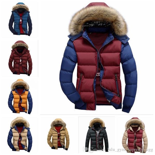 

new fashion mens down jacket casual thick luxury coat designer winter jacket parkas outdoor warm windproof solid plus size s-4xl, Blue;black