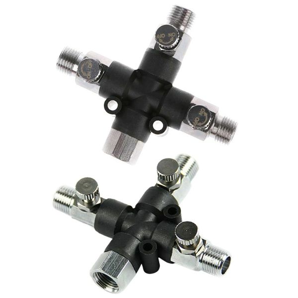 

adjustable useful 3 way airbrush fittings easy install air splitter connector metal adapter industrial professional replacement