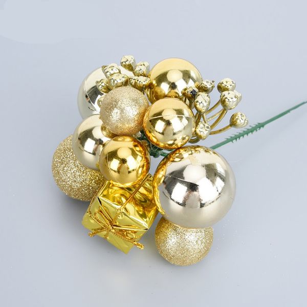 

5pcs diy cutting artificial balls spruce gift package pine branch cone home ornament festival christmas tree decor party supply