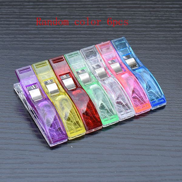 

6pcs edge clip quilt quilting clip crafts plastic clips multicolor patchwork sewing decoration clamp cothes, Black
