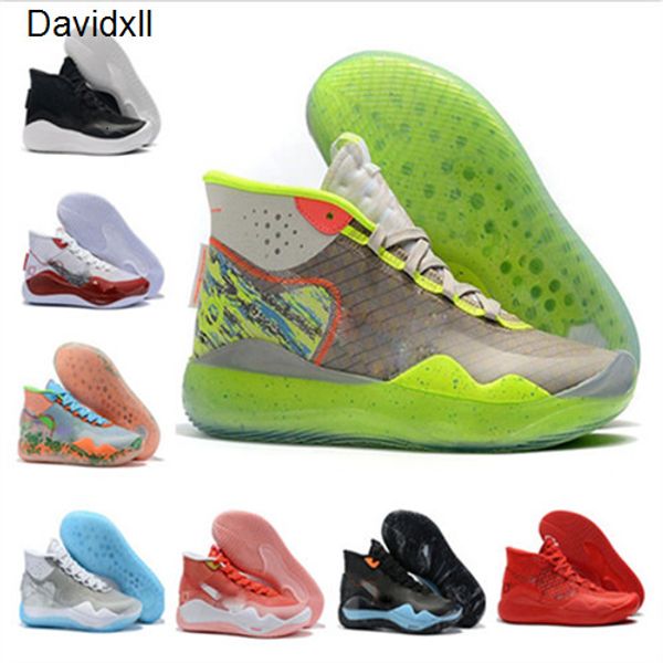 

горячая продажа 2020 новый дюрант xii kd 12 спорт баскетбол обувь для mens верхнего качества тройной черный красный 12s спортивные кроссовки