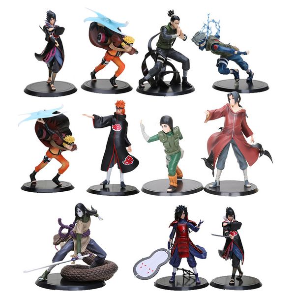 

2pcs/set 18cm anime naruto action figure uchiha madara sasuke pvc action figure toys naruto figure christmas children gift t200118