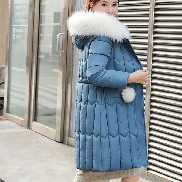 

down cotton coat long parka winter jacket women new ukraine plus size 5xl warm big fur woman cotton padded jackets female s099, Black