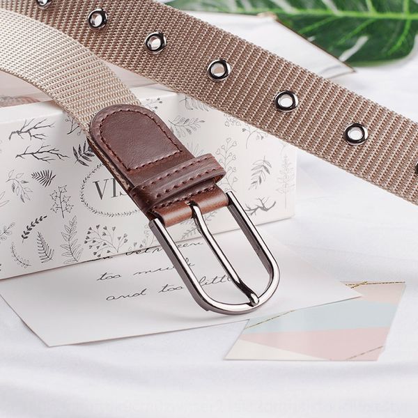 

hollowed-out and canvas jeans air-eye woven pin buckle belt women's all-match jeans personalized canvas belt women's, Black;brown
