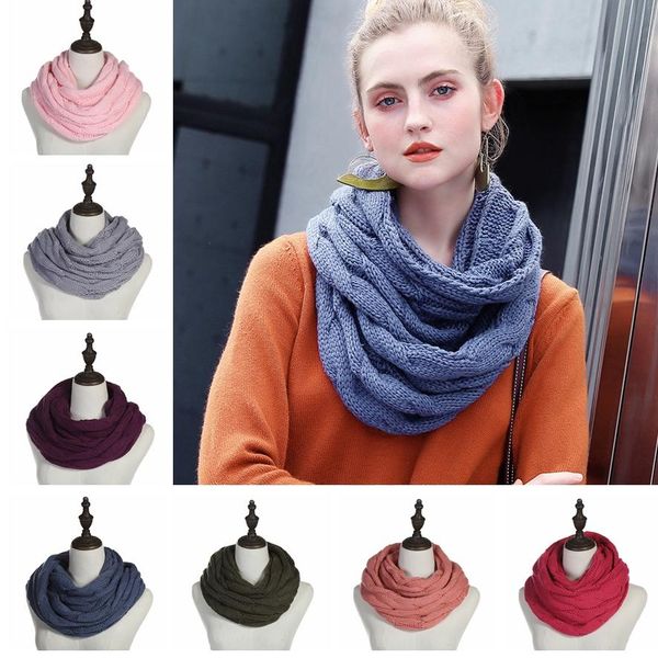 

knitted cable ring scarf women soft winter infinity scarves cashmere neck circle scarf fashion brand ladies warm scarf jj20034, Blue;gray