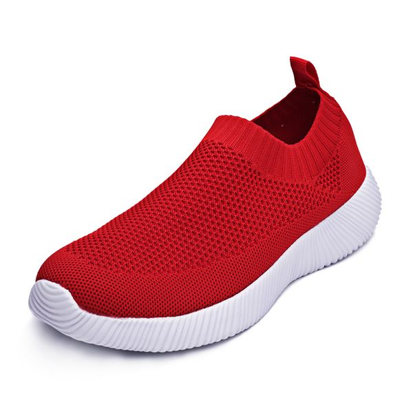 

2019 new fashion women sneakers casual shoes breathable mesh platform shoes slip on flat 35-43 big size, Black