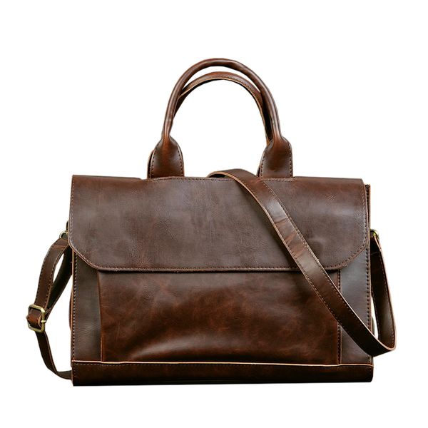 

etonweag vintage briefcases men messenger bags brown luxury business briefcase document lawyer lapbag