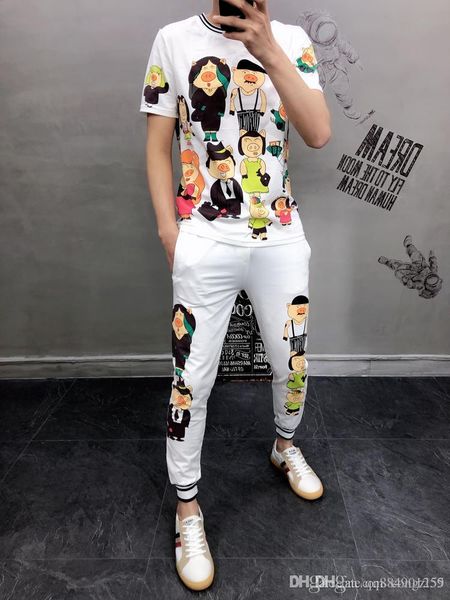 

2020 new luxury mens designer tracksuits summer t-shirt+pant sportswear fashion social guy running jogging track suit plus size s-5xl, Gray