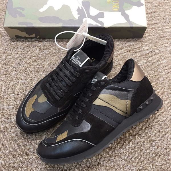 

luxury designercamouflage black fabric napa sneakers leather men's and women's flat shoes luxury sneakers size 35-45