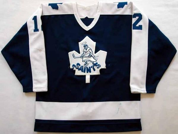 

custom jersey 5xl 6xl vintage 1985-86 gary leeman st. catharines saints hockey jersey embroidery stitched customize any number and name jers, Black;red