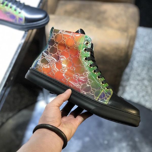 

2020 d10 new fashion trend high casual men shoes, comfortable luxury men shoes original box packaging zapatos hombre, Black