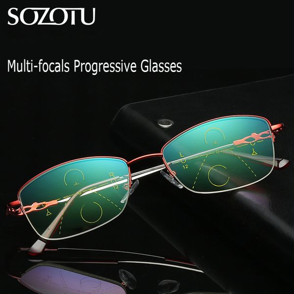 

sozotu multi-focal progressive reading glasses women presbyopia eyeglasses eyewear for see distance&near +2.0+2.5+3.0+3.5 yq631, White;black