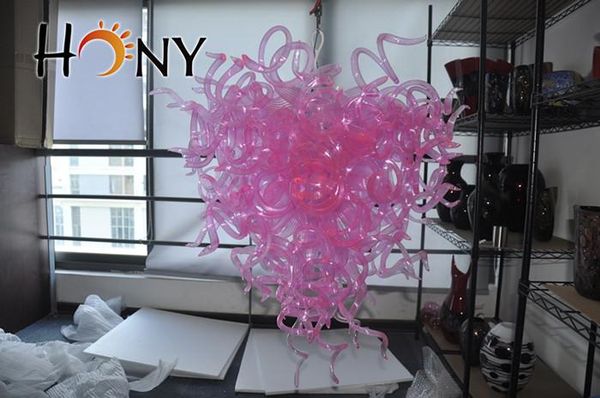 

ac led bulbs 110v/240v hanging lamps heart shape pink flush mount crystal chandelier