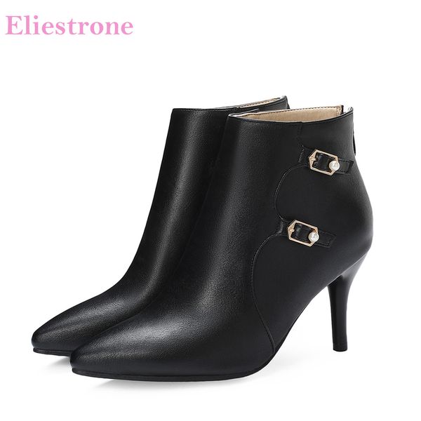 

2019 brand new glamour black brown women ankle boots high stiletto heels lady shoes ls918 plus big small size 10 30 43 48