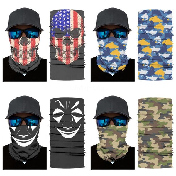 

leaf camouflage skull skeleton seamless magic headband bandana army tube neck man face mask bicycle head skull scarf headwear #531#877, Blue;black