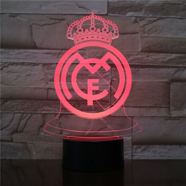 

Realmadrid 3D оптическая светодиодная лампа Иллюзия Световая панель подарков Украшени