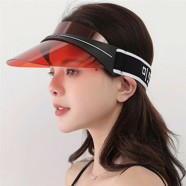 

6 colors sun visor hat headband caps uv protection transparent for golf hiking ride 1pc beach party hats caps