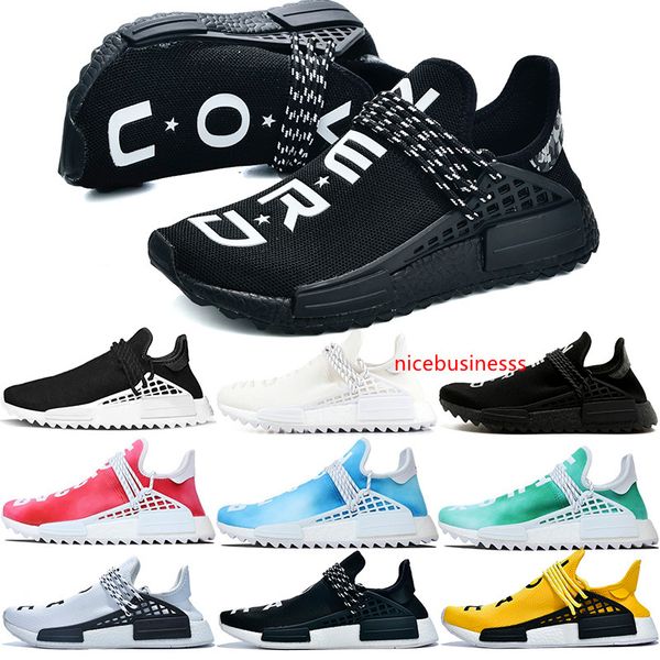 

human race designer shoes pharrell williams men women running shoes nerd black yellow black white fashion sport sneaker size 5-12