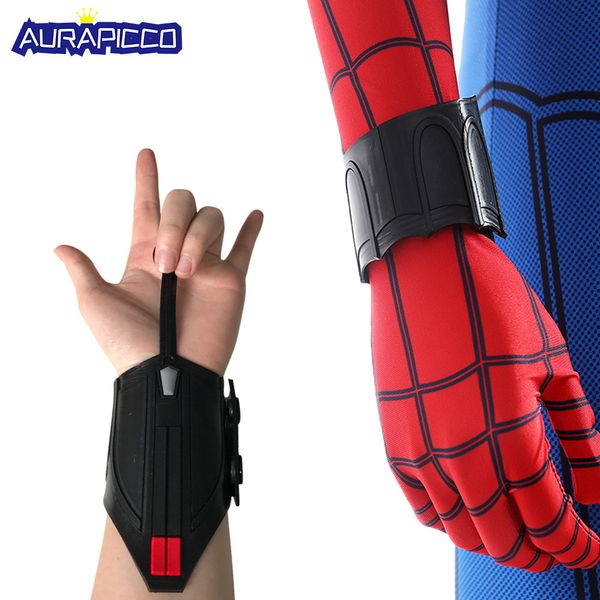 

homecoming cosplay web shooter peter parker costume props halloween wrist guard launcher, Black;red