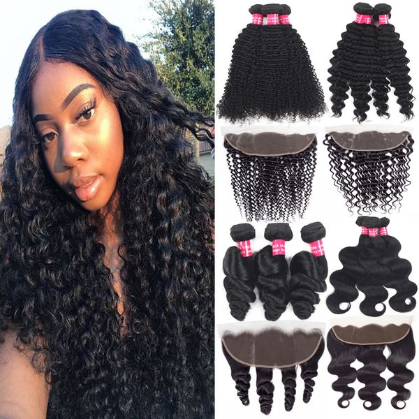 human hair bundles with lace frontal