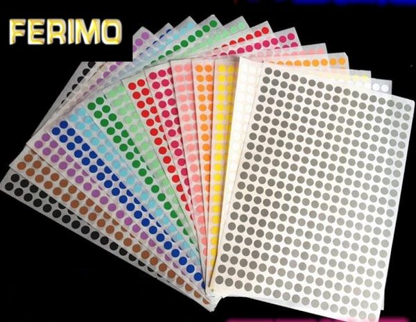 

15 sheets 6mm 8mm 10mm 13mm 16mm19mm 25mm 32mm 50mm 100mm circles round code stickers self adhesive sticky labels white tags